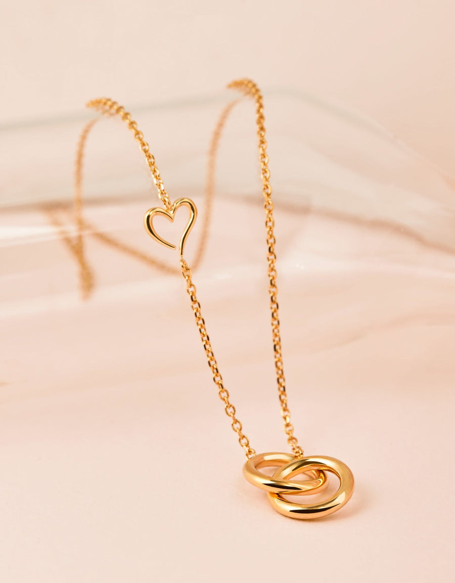 The Essential Love's A-Round Bond Circles 18K Gold Plated Silver 925° Necklace