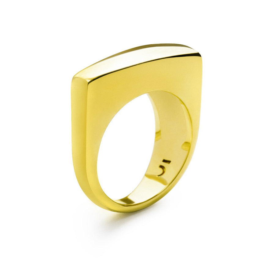 The Essential Forms Trapezoid Bulky 18K Gold Plated Silver 925° Ring